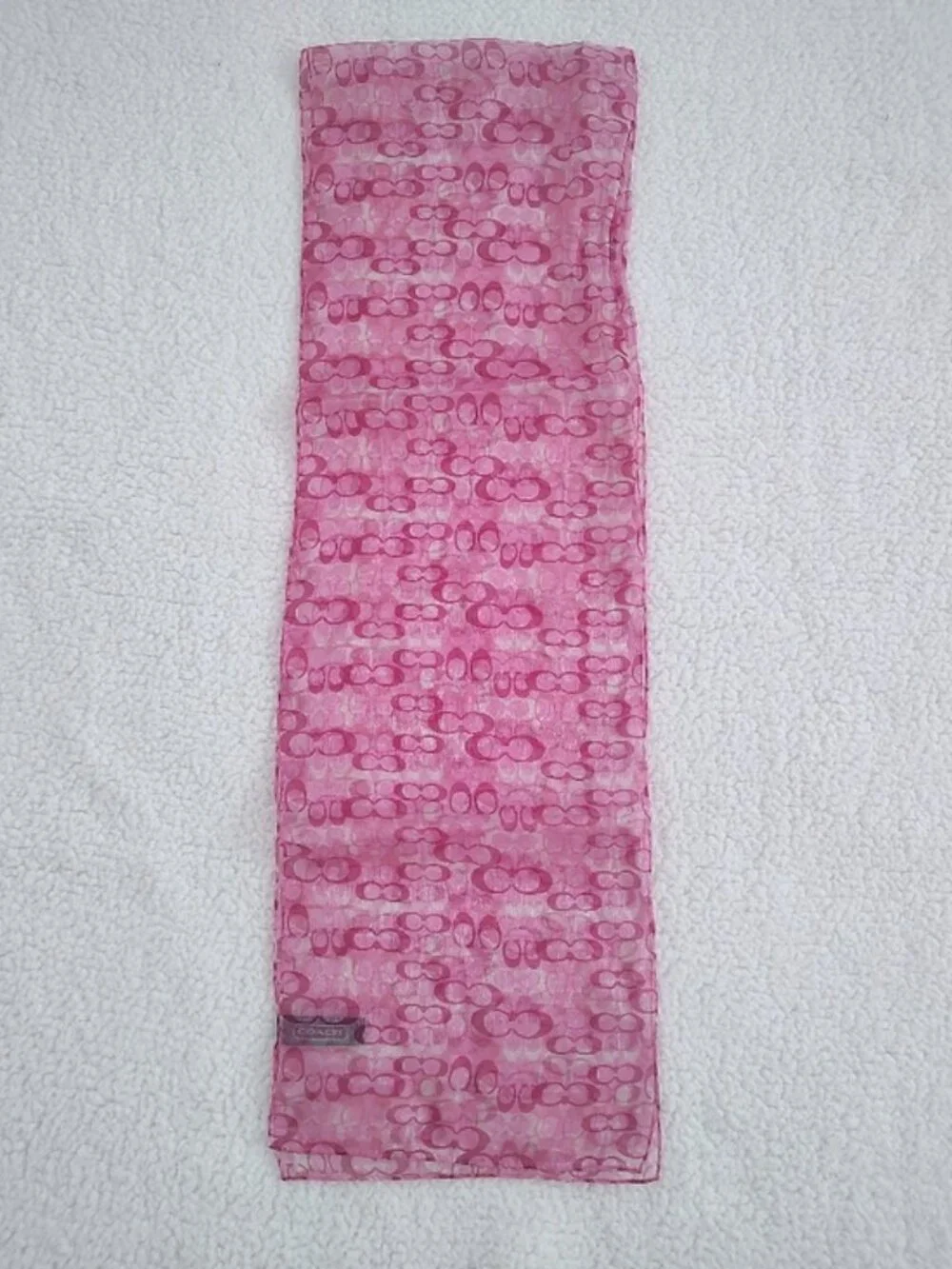 Coach Y2K silk blend signature long scarf shawl EUC